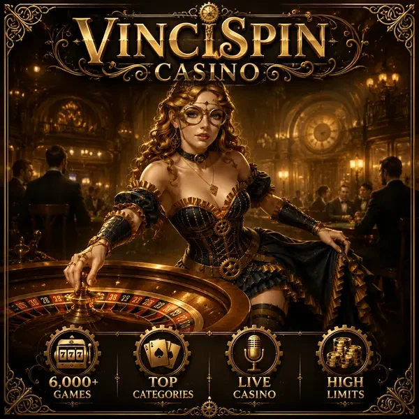 Viktorianische Eleganz trifft auf VinciSpin Casino Spiele, während Grace das goldene Roulette-Rad dreht